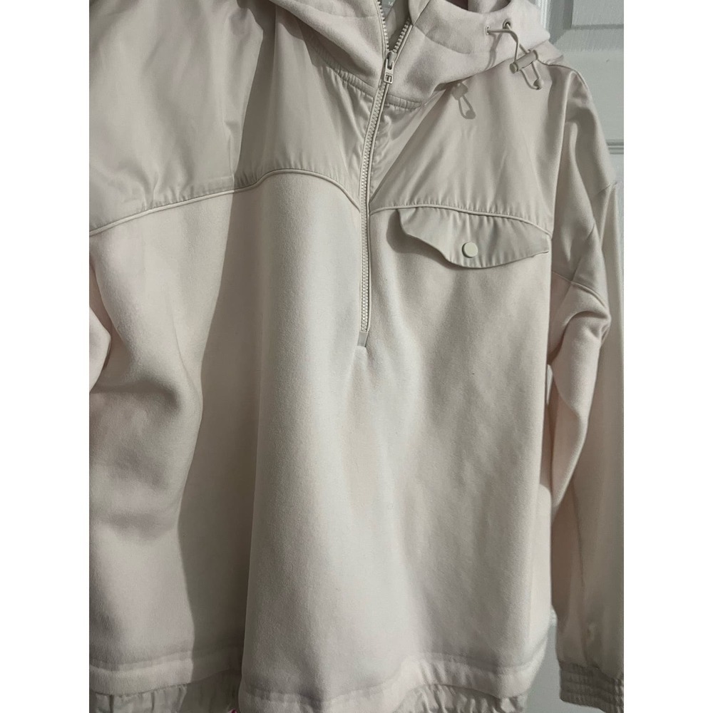 Athleta white cream jacket size medium soft jacket with pockets - Picture 2 of 14